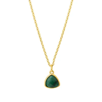 Celesta Silber Anhänger mit Kette 925 Sterling Silber vergoldet Malachit