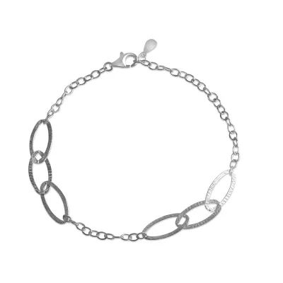 Celesta Silber Armband 925 Silber rhodiniert strukturiert
