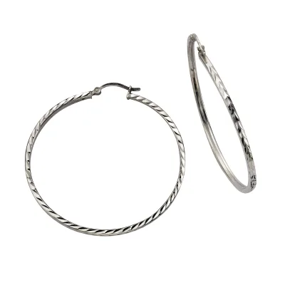 Celesta Silber Creolen 925 Silber rhodiniert 5,0cm