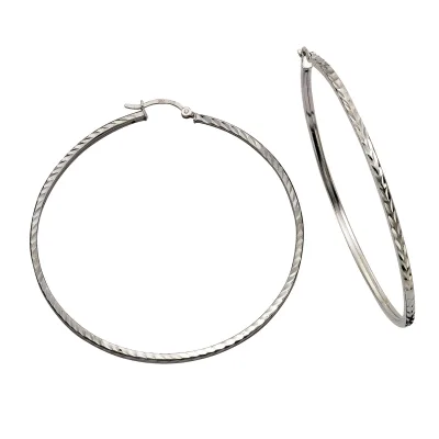 Celesta Silber Creolen 925 Silber rhodiniert 6,0cm