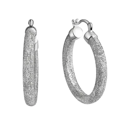 Celesta Silber Creolen 925 Silber rhodiniert diamantiert