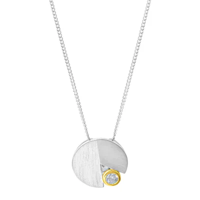 Celesta Silber Halskette 925 Silber 2farbig mit Zirkonia