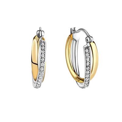 Celesta Silber Ohrring 925 Silber 2farbig mit Zirkoniasteinen
