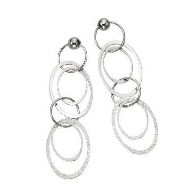 Celesta Silber Ohrringe Silber 925 rhodiniert aus Ringen 6cm lang