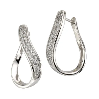 Celesta Silber Ohrringe Silber 925 rhodiniert mit weißen Zirkonia-Steinen