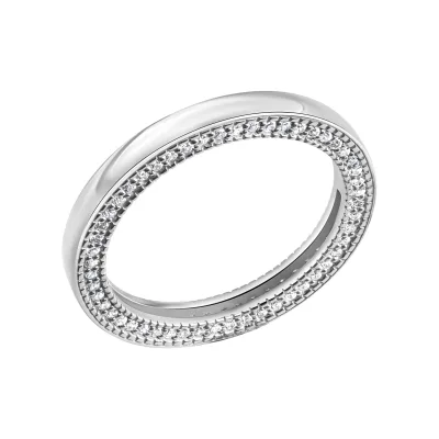 Celesta Silber Ring Silber 925 rhodiniert mit 104 weißen Zirkonia-Steinen