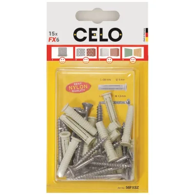 CELO Blister Dübel mit Schrauben FX 8 SPS