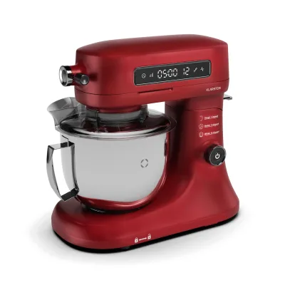 Chiara Küchenmaschine   1600 Watt   12 Stufen   Edelstahlschüssel   LCD-Display   inkl. Zubehör Rot