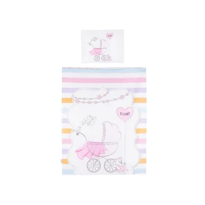 Chipolino 5-teiliges Bettwäsche Set, Decke 95 x 125 cm Kissen 35 x 45 cm rosa Sterne