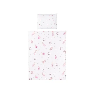 Chipolino 5-teiliges Bettwäsche Set, Decke 95 x 125 cm Kissen 35 x 45 cm rosa weiß
