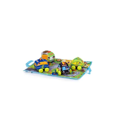 Chipolino Baby Spielmatte Autos 49 x 40 cm rollende Räder faltbar Straßenkarte grün