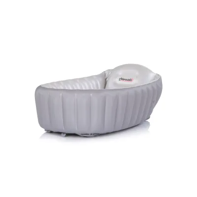 Chipolino Babybadewanne Baby Cloud aufblasbar Pumpe Seitenpolster ab Geburt grau