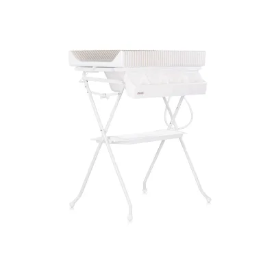 Chipolino Babywanne Wickeltisch 2 in 1 Aqua Zubehörfach klappbar Ständer Stopfen beige