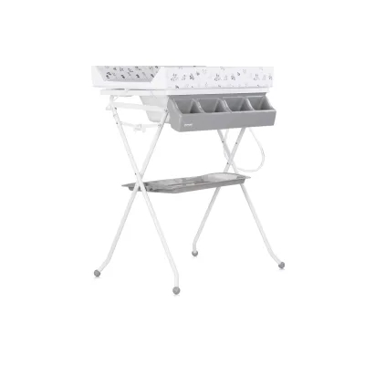 Chipolino Babywanne Wickeltisch 2 in 1 Aqua Zubehörfach klappbar Ständer Stopfen grau