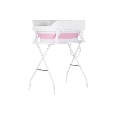 Chipolino Babywanne, Wickeltisch 2 in 1 Sonata Ständer faltbar Thermometer 11 kg rosa