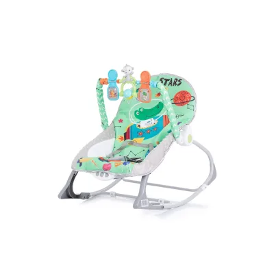 Chipolino Babywippe Baby Spa 2 in 1 elektrisch Stuhl Schaukelfunktion Spielbogen grün