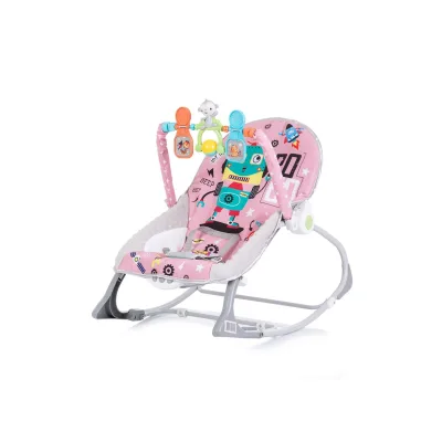 Chipolino Babywippe Baby Spa 2 in 1 elektrisch Stuhl Schaukelfunktion Spielbogen rosa