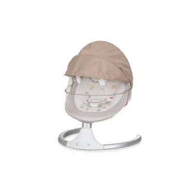 Chipolino Babywippe Brida, Fernbedienung Moskitonetz, Kissen, Plüschtiere, Timer beige