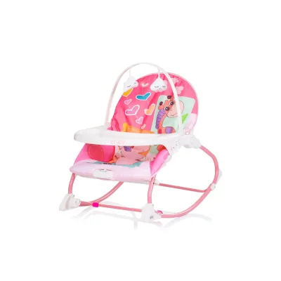 Chipolino Babywippe Enjoy, Stuhl, Schaukelfunktion, Musikfunktion, Spielbogen rosa