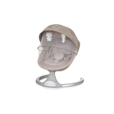 Chipolino Babywippe Nest Musik, Fernbedienung, Kissen, Gurt, Timer, Plüschtiere beige