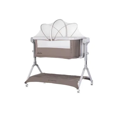 Chipolino Beistellbett Electra Schaukelfunktion Musik Korb Moskitonetz Matratze hellbraun