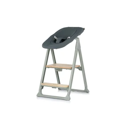 Chipolino Hochstuhl Quatro 4in1 Babywippe Lernturm Kinderstuhl Tablett Fußstütze grün
