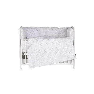 Chipolino Kinderbettwäsche 9-teilig 140x70cm Baumwolle Kissen Decke Bezüge Laken grau