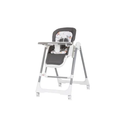 Chipolino Kinderhochstuhl 2 in 1 Milk Shake, verstellbar, Babyschaukel, Räder grau