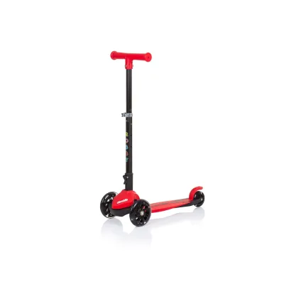 Chipolino Kinderroller Robby 3 LED-Räder Lenker höhenverstellbar klappbar Bremse rot