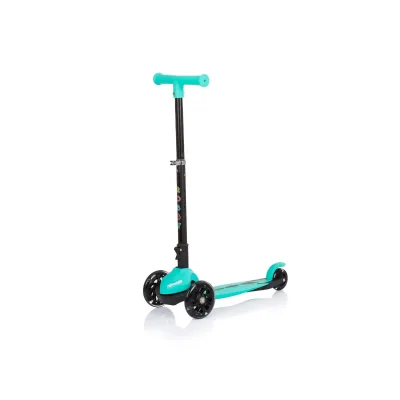 Chipolino Kinderroller Robby 3 LED-Räder Lenker höhenverstellbar klappbar Bremse türkis