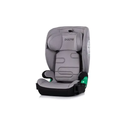 Chipolino Kindersitz Patrol i-Size Isofix (100-150cm) Kopfstütze Getränkehalter grau