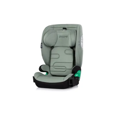 Chipolino Kindersitz Patrol i-Size Isofix (100-150cm) Kopfstütze Getränkehalter grün