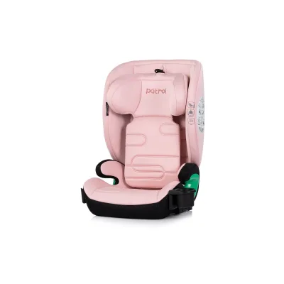 Chipolino Kindersitz Patrol i-Size Isofix (100-150cm) Kopfstütze Getränkehalter rosa