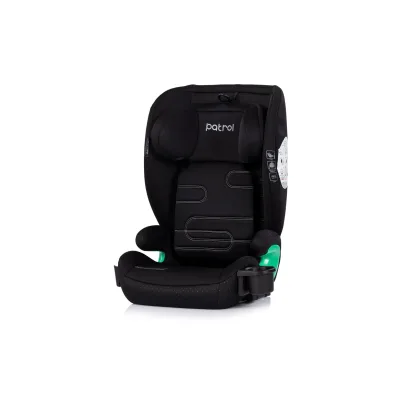 Chipolino Kindersitz Patrol i-Size Isofix (100-150cm) Kopfstütze Getränkehalter schwarz