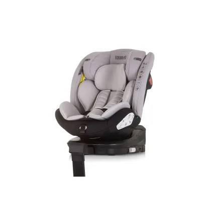 Chipolino Kindersitz Tourino i-Size (40-150cm) Isofix, höhenverstellbar, drehbar hellgrau