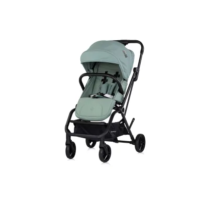 Chipolino Kinderwagen Go Twist Sitz drehbar PU-Reifen klappbar Federung Korb grün