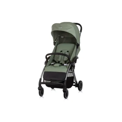 Chipolino Kinderwagen Illusion klappbar, verstellbare Fußstütze, Federung, Korb grün