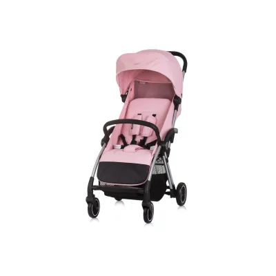 Chipolino Kinderwagen Illusion klappbar, verstellbare Fußstütze, Federung, Korb rosa