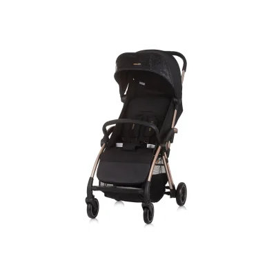 Chipolino Kinderwagen Illusion klappbar, verstellbare Fußstütze, Federung, Korb schwarz