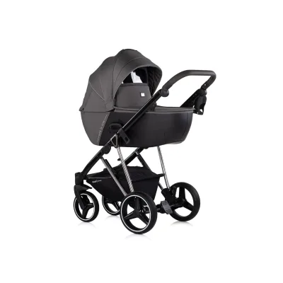Chipolino Kombikinderwagen 3 in 1 Imperium Babyschale Babywanne Tasche Korb Gurt grau
