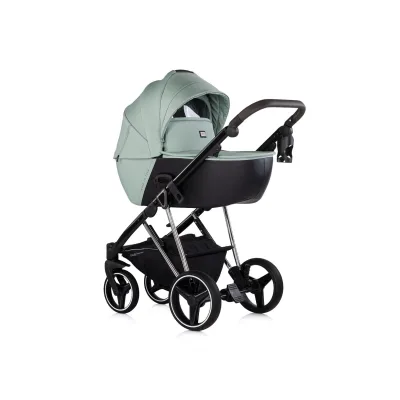 Chipolino Kombikinderwagen 3 in 1 Imperium Babyschale Babywanne Tasche Korb Gurt grün