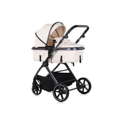 Chipolino Kombikinderwagen Pearl 2 in 1 umbaubar Rucksack Fußsack Korb Federung beige