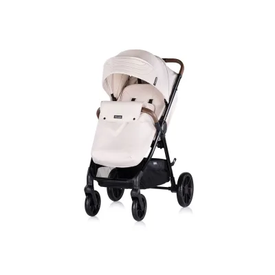 Chipolino Kombikinderwagen Ultera 3 in 1 Babyschale Fußabdeckung klappbar Korb beige