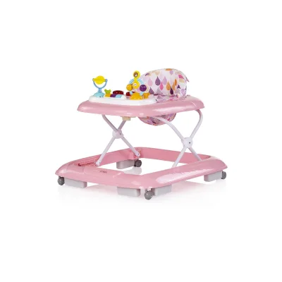 Chipolino Lauflernhilfe Baby Steps Musik Spielpanel Räder Stopper klappbar Licht rosa
