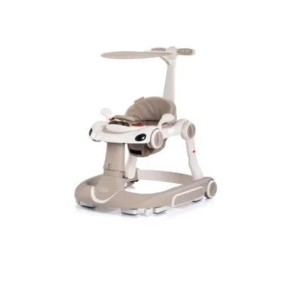 Chipolino Lauflernhilfe Happy Walker 5 in 1 Schaukelfunktion Musik Lichter Räder beige