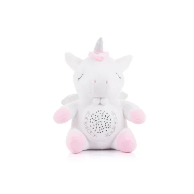 Chipolino Musik Plüschtier Einhorn 12 Melodien, Projektor mit zwei Figuren Timer rosa