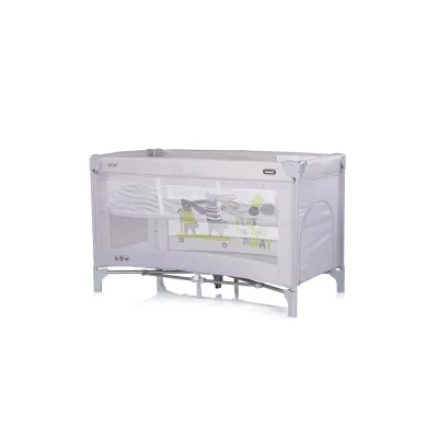 Chipolino Reisebett Ariel, 2 Ebenen, Tragetasche, Seiteneingang, Seitentasche grau/hase