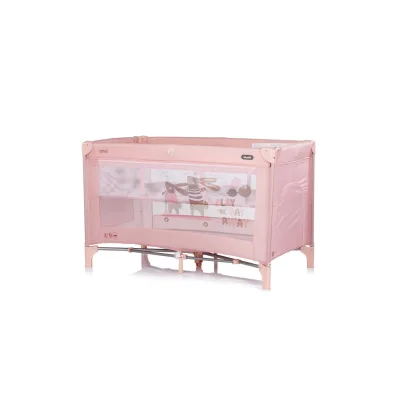 Chipolino Reisebett Ariel, 2 Ebenen, Tragetasche, Seiteneingang, Seitentasche weiß rosa