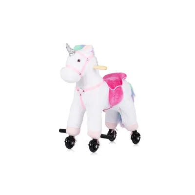 Chipolino Rutscher Tiere Sound Rollen Plüsch Reitspielzeug Rollpferd Griffe weiß