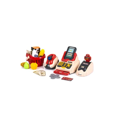 Chipolino Spielzeug Registrierkasse 24-teilig Scanner Kartenleser Obst Korb Geld rot